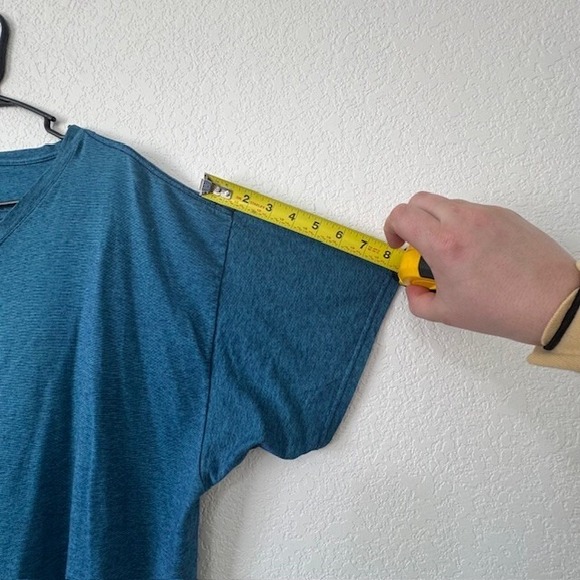 Fruit of the Loom Platinum Men's V Neck T‎ Shirt Teal Heather Size 2XL - Picture 4 of 6